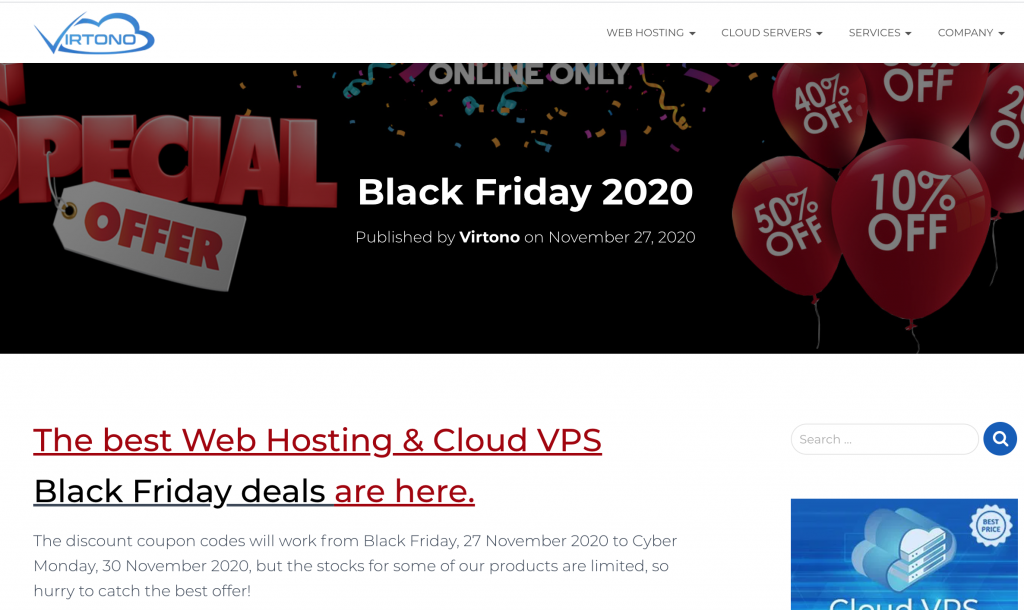 Virtono: Black Friday 2020